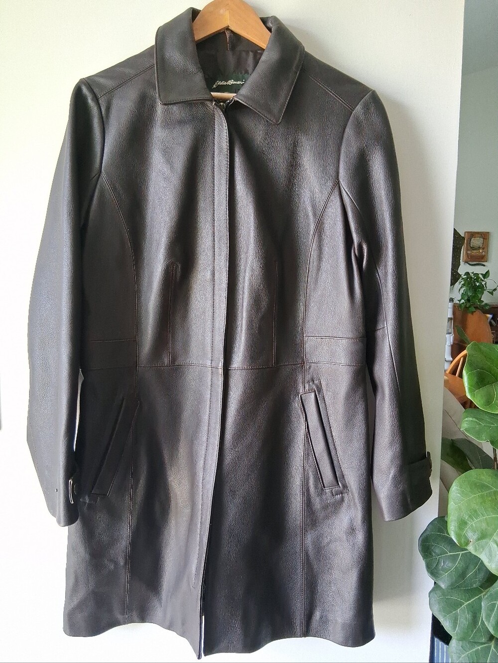 Classic Genuine Leather Eddie Bauer A Line Long Coat - Picture 2 of 15